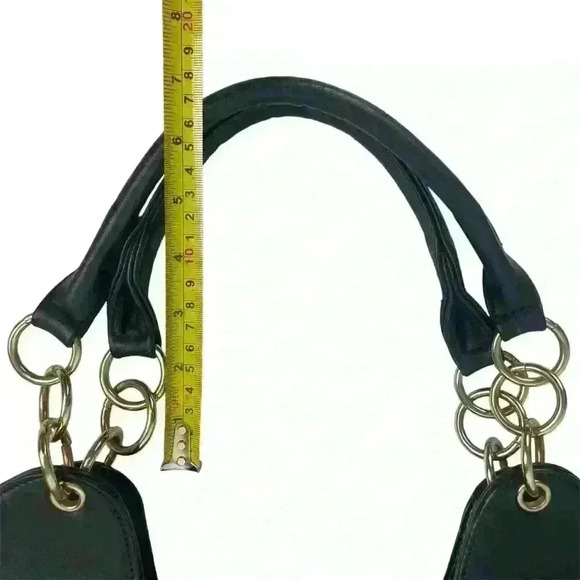 Black  Tote Bag Faux Leather Colorful Studs & Grommet Details, Large 80s Rock - Picture 16 of 16